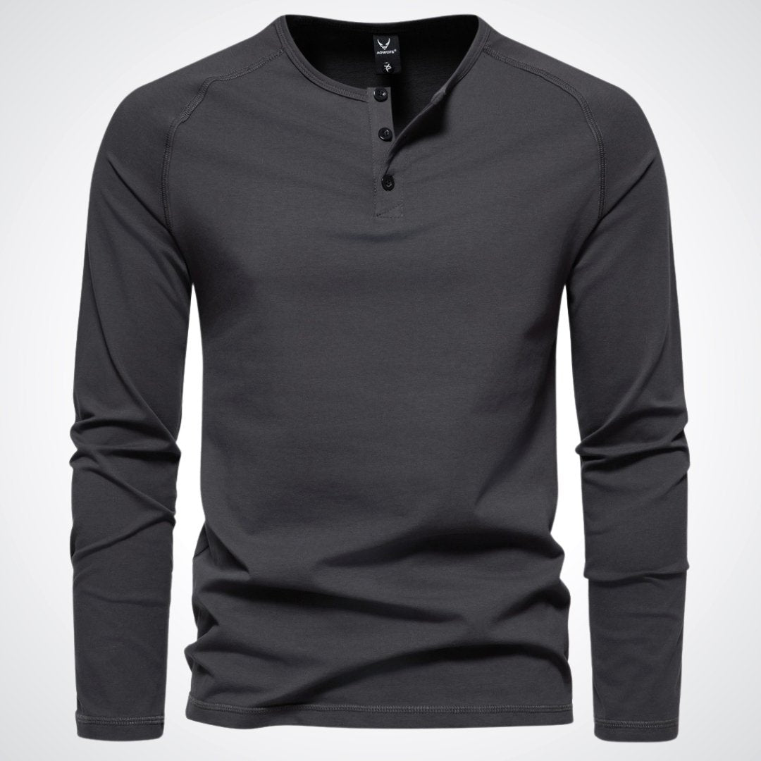 Levoire | Chemise Henley Élégante Pour Homme Pour Un Confort Décontracté Gris foncé