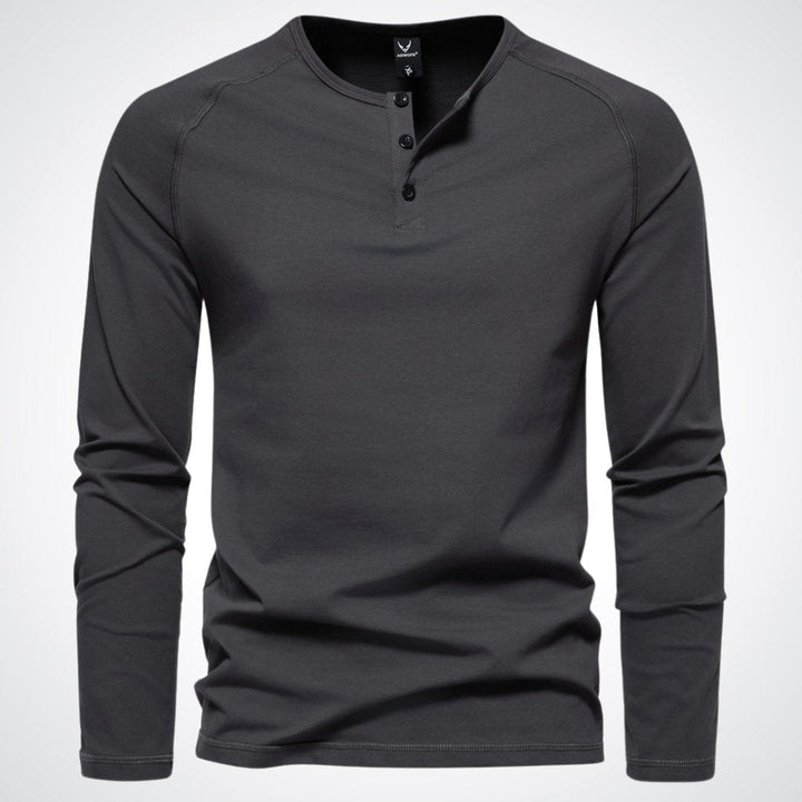 Levoire | Chemise Henley Élégante Pour Homme Pour Un Confort Décontracté Gris foncé