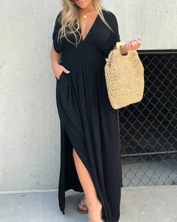 Levoire | Robe Maxi Décolletée En V Sans Effort