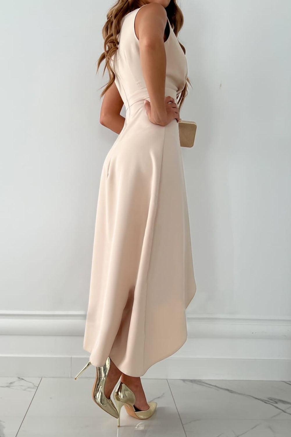 Levoire | Robe Portefeuille Abricot À Décolleté En V