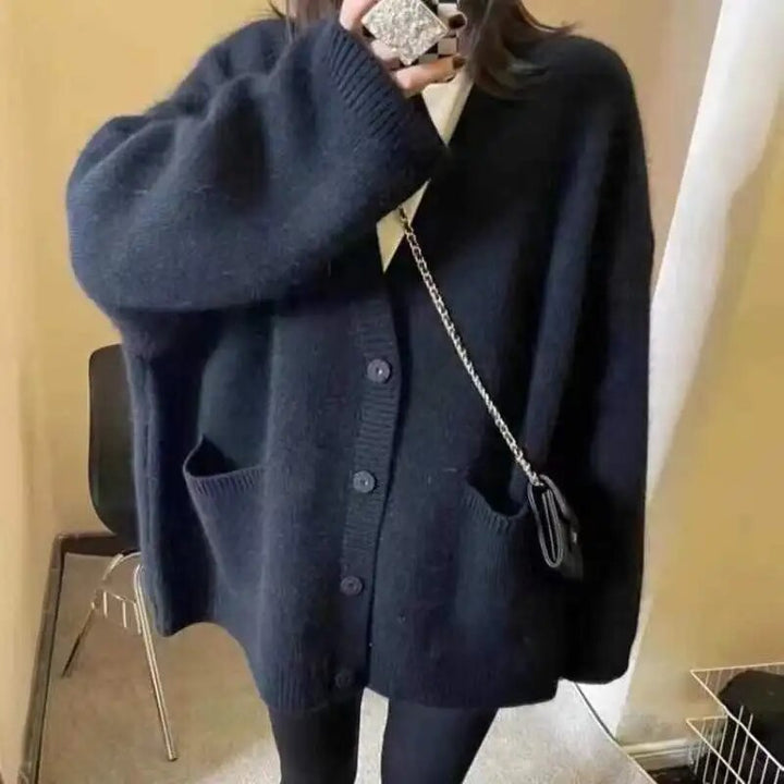 Levoire | Élégant Cardigan Avec Fermeture À Boutons Noir Une taille
