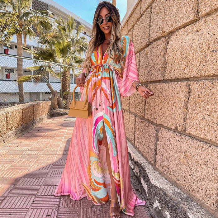 Levoire | Robe De Plage Imprimée Élégante Rose clair