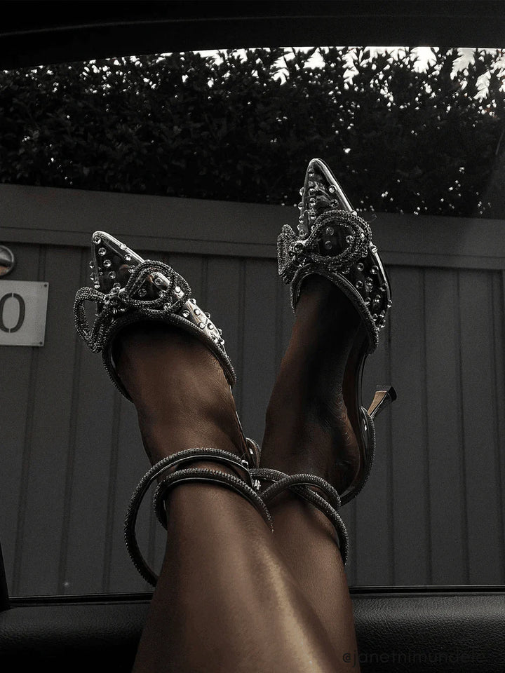 Levoire | Talons Ornés De Cristaux À Double Nœud