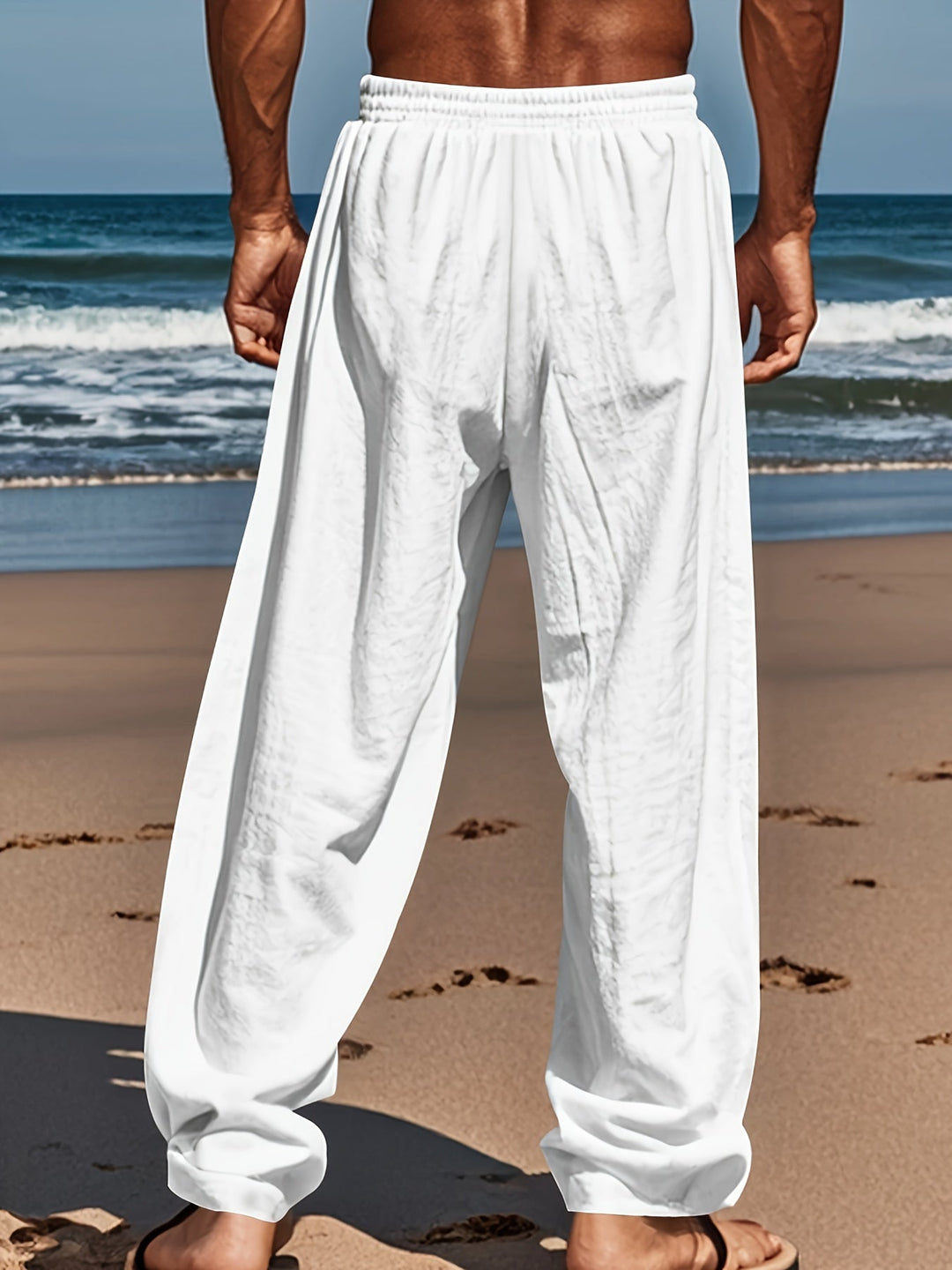 Levoire | Pantalon De Plage Pour Hommes En Coton Avec Cordons