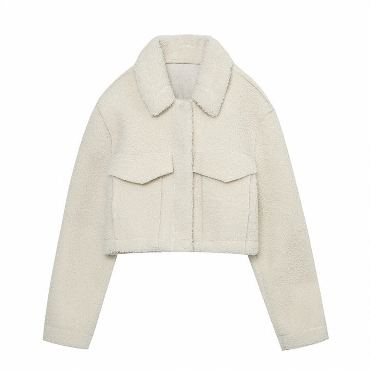 Levoire | Veste Fleece Boutons Femme Blanc