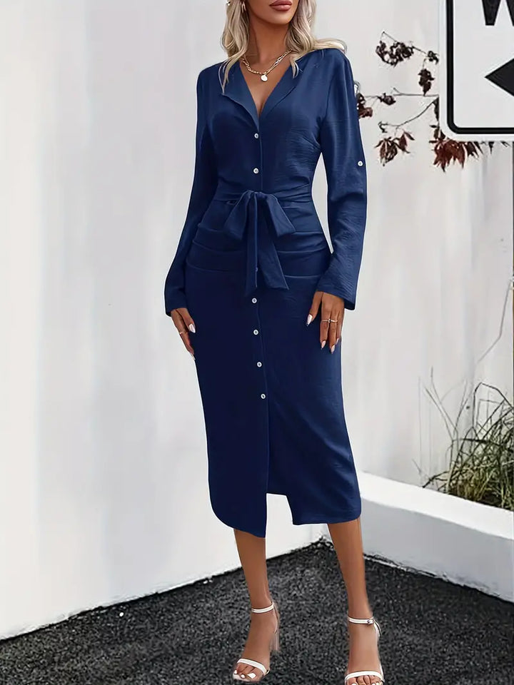 Levoire | Chemisier Robe Avec Patte De Boutonnage Et Ceinture