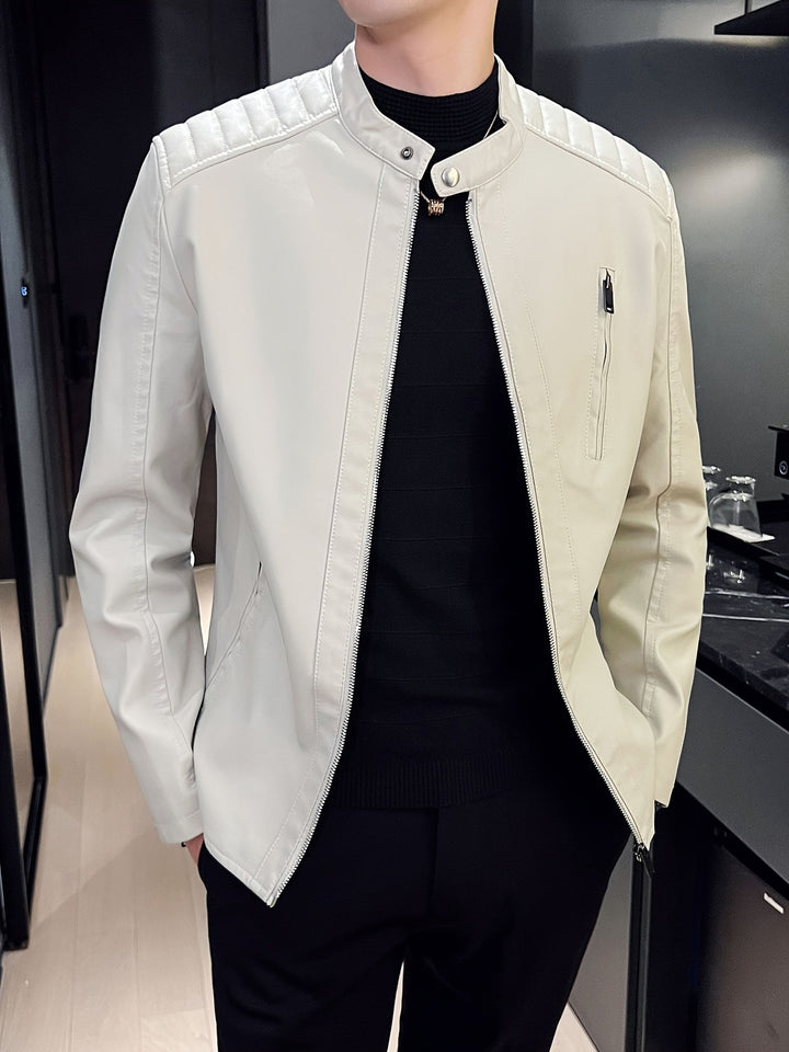 Levoire | Veste De Moto En Cuir Pu Pour Hommes Élégante Avec Poches