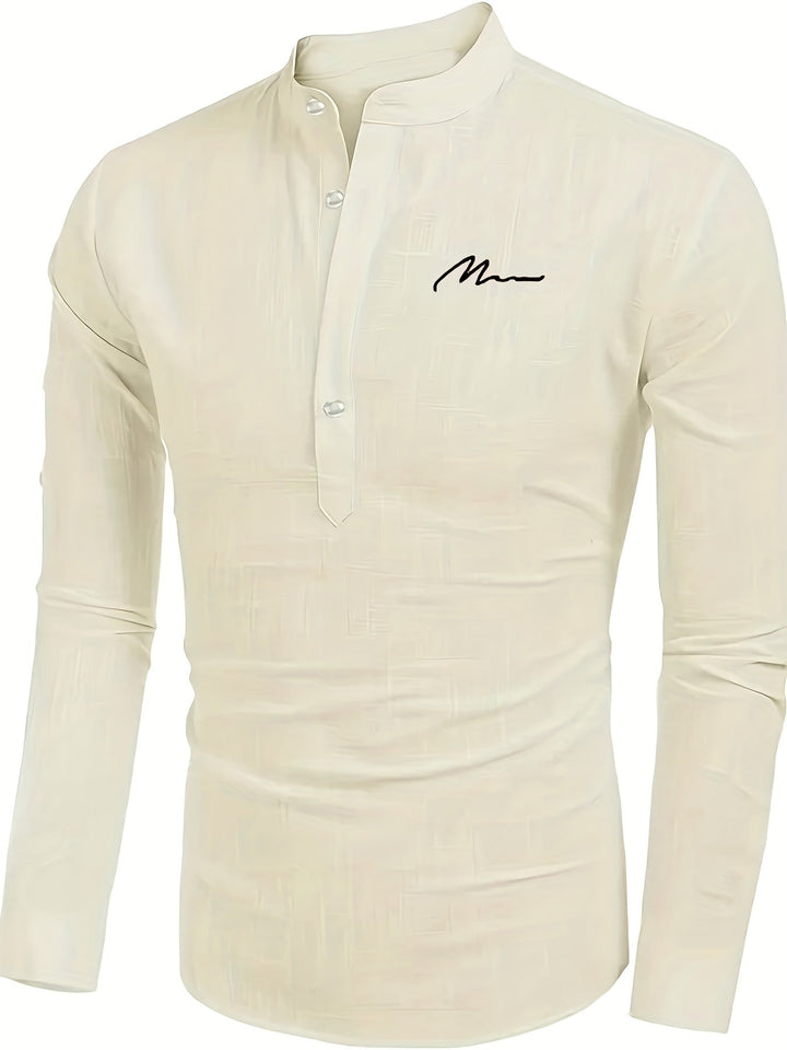 Levoire | Retro Pellavasekoite Henley-Shirt À Manches Longues