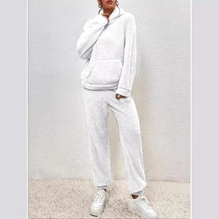 Levoire | Fleece Confortable Avec Capuche Blanc