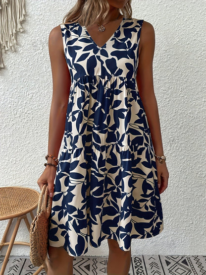 Levoire | Femme Robe débardeur à col en V - Bleu