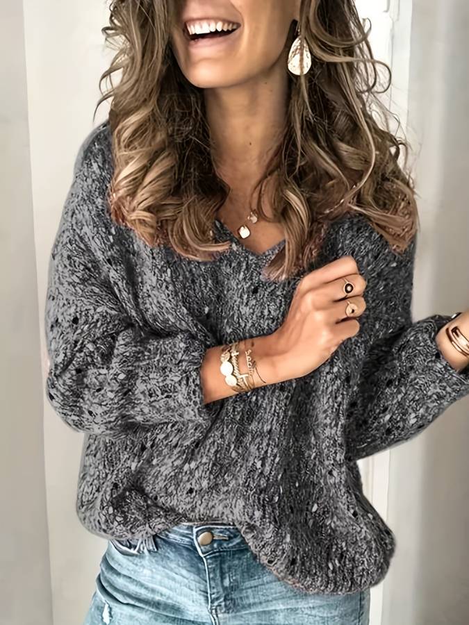 Levoire | Pull En Tricot En Fil Multicolore gris foncé