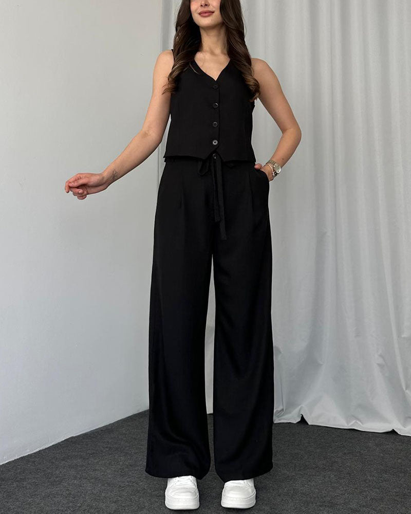 Levoire | Ensemble Sans Manches Avec Pantalon Noir