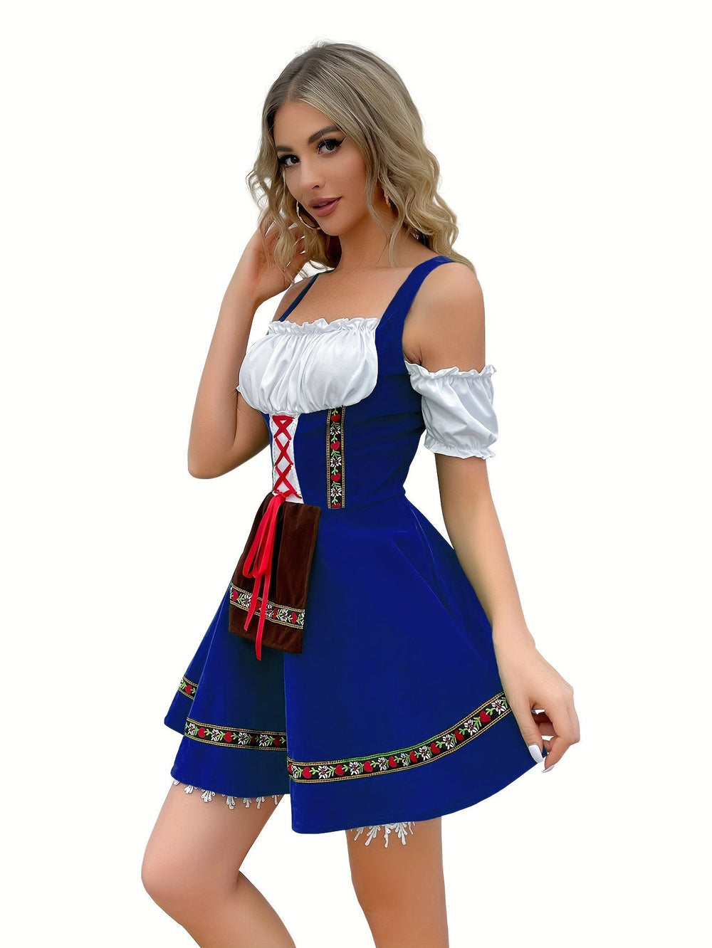 Levoire | Récolte De Vin Robe Dirndl À Épaule Froide Avec Boucle