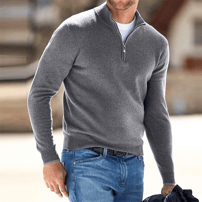 Levoire | Pull Homme Pull Avec Fermeture Éclair Tendance & Confortable Tenue Décontractée Gris