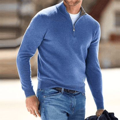 Levoire | Pull Homme Pull Avec Fermeture Éclair Tendance & Confortable Tenue Décontractée Bleu