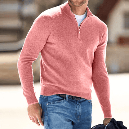 Levoire | Pull Homme Pull Avec Fermeture Éclair Tendance & Confortable Tenue Décontractée Rosa