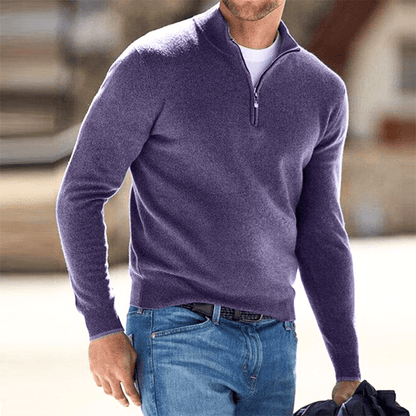 Levoire | Pull Homme Pull Avec Fermeture Éclair Tendance & Confortable Tenue Décontractée Lilas