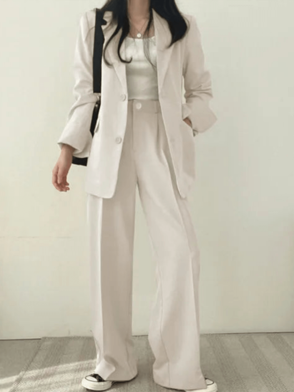 Levoire | Ensemble de costume pour femmes deux pièces Pantalon de costume pour dames Costume décontracté Beige