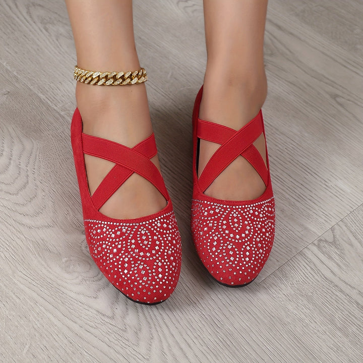 Levoire | Ballerines À Strass Avec Sangle Élastique