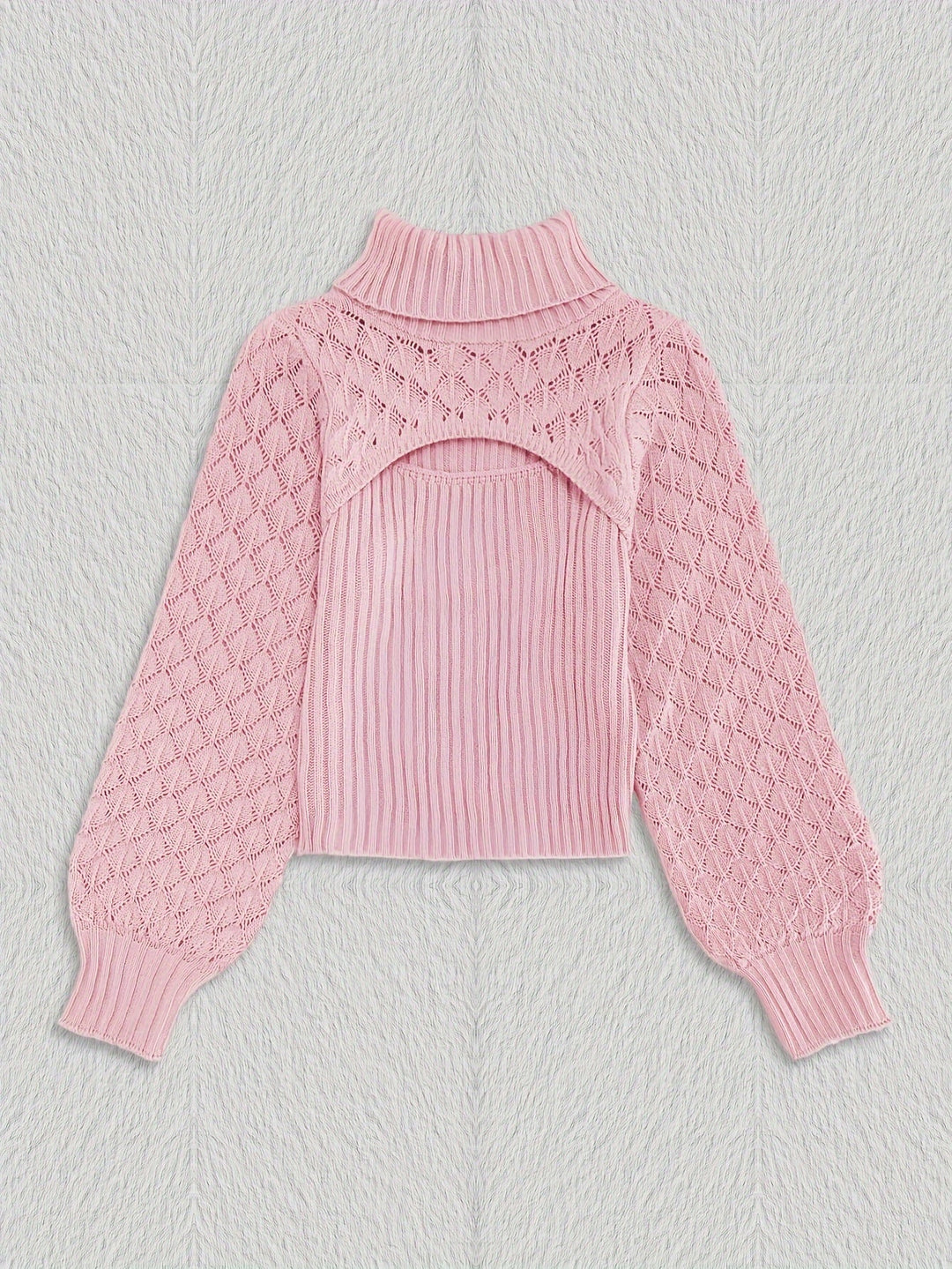 Levoire | Pull À Col Roulé Unicolore En Tricot Pointelle