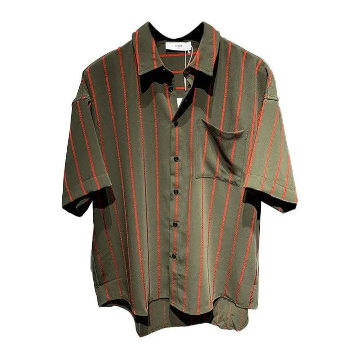 Levoire | Chemise à rayures à manches courtes pour hommes avec une coupe confortable et ample