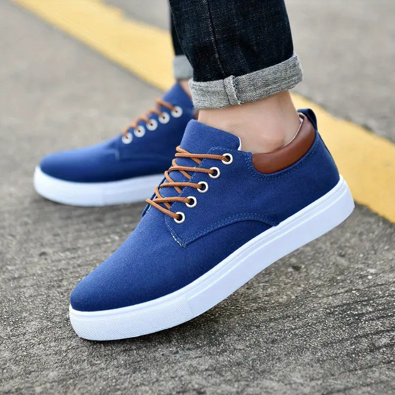 Levoire | Arkikankaat Tissu Printemps Baskets À Lacets Pour Hommes Bleu