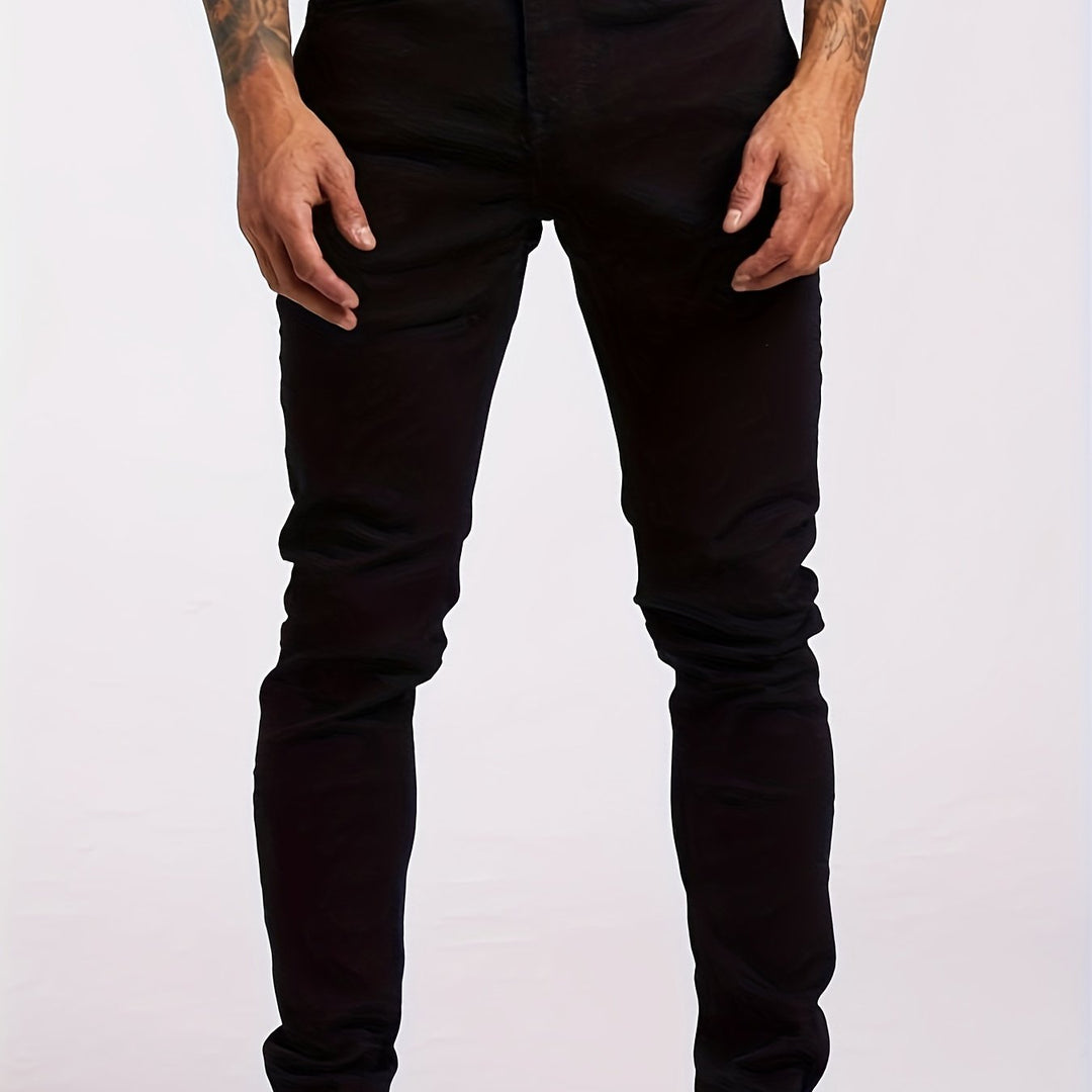Levoire | Pantalons En Denim Stretch Rennon Slim Fit Pour Hommes Noir