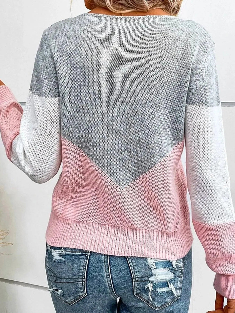 Levoire | Robe en tricot pour femmes avec un fond de couleur contrastante