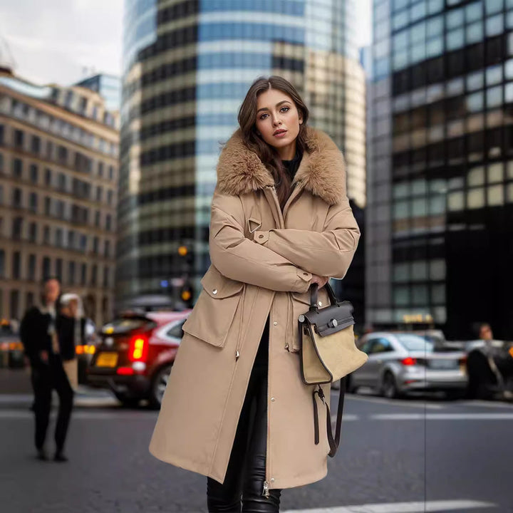 Levoire | Parka Femme Manteau Long En Coton Trenchcoat Kaki