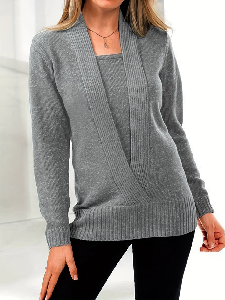 Levoire | Pull Tricotée Manches Chauve-Souris Gris