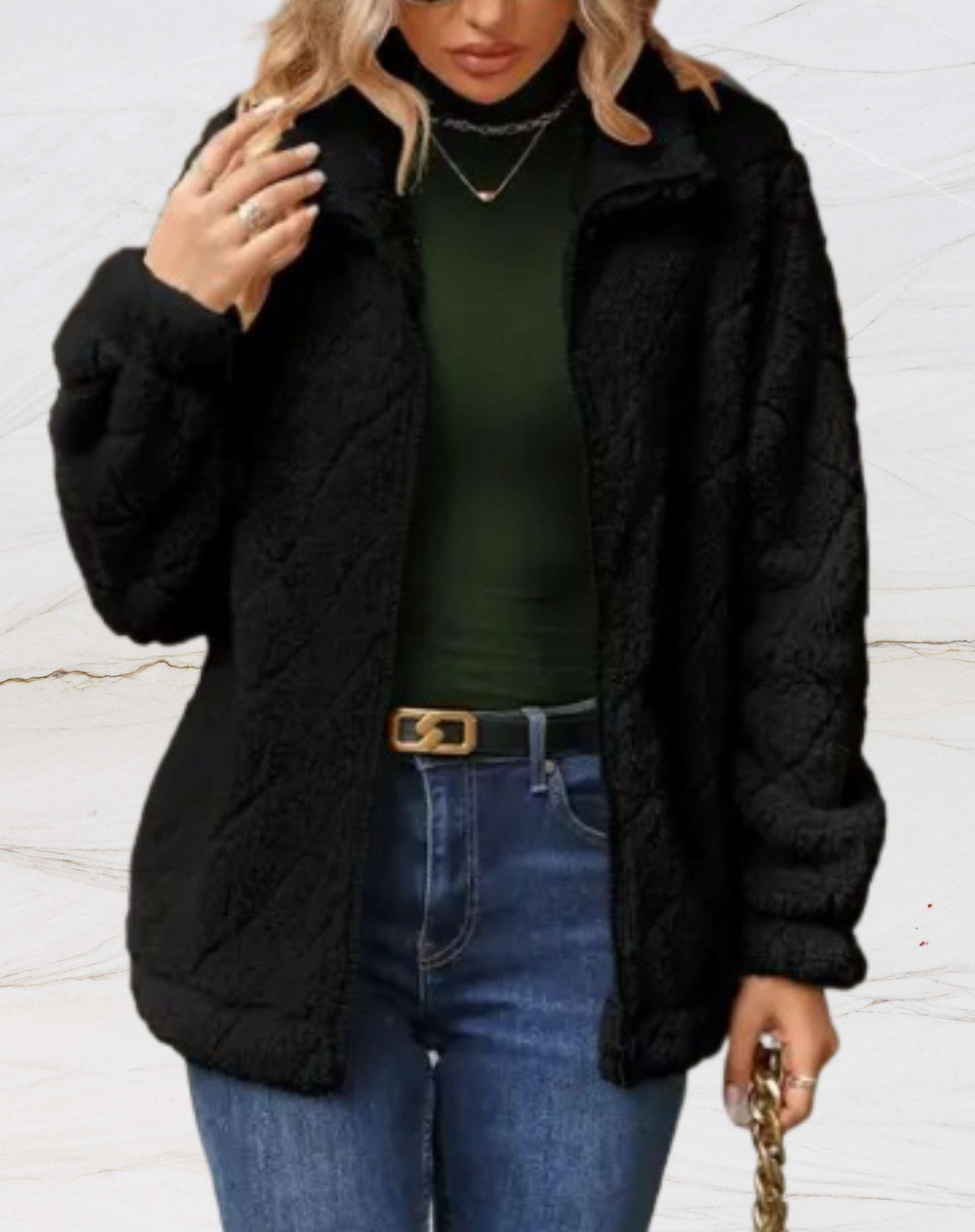 Levoire | Pull Col Montant À Mailles Fines Noir