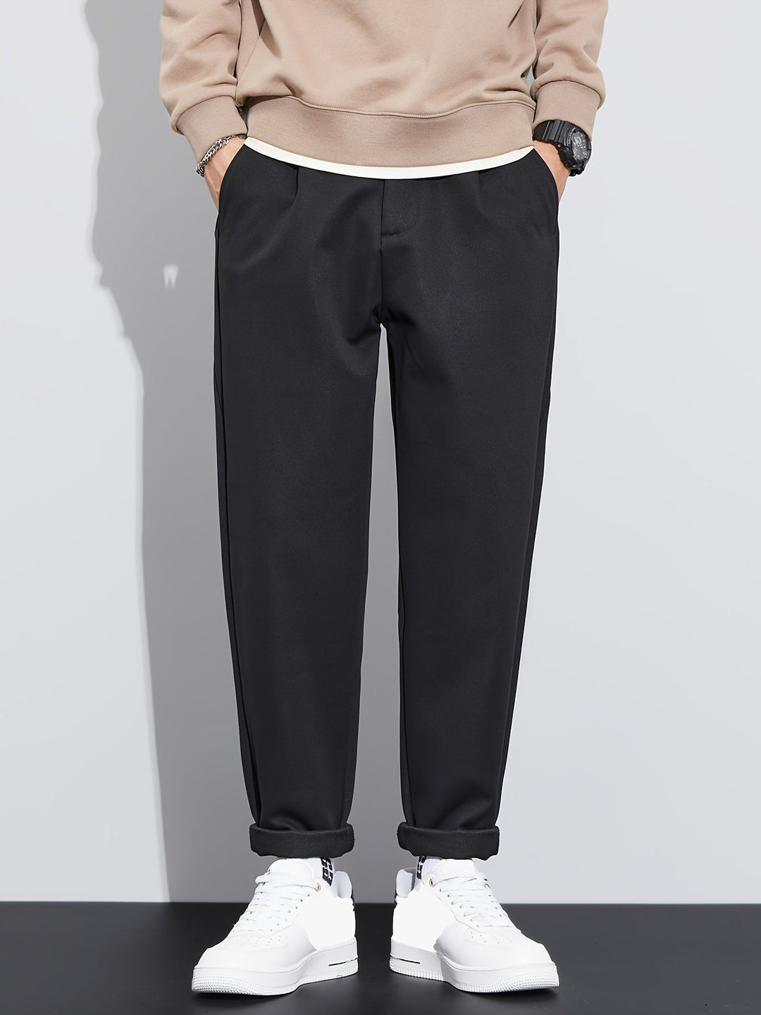 Levoire | Pantalons Unis Confortables Pour Hommes À Jambes Droites