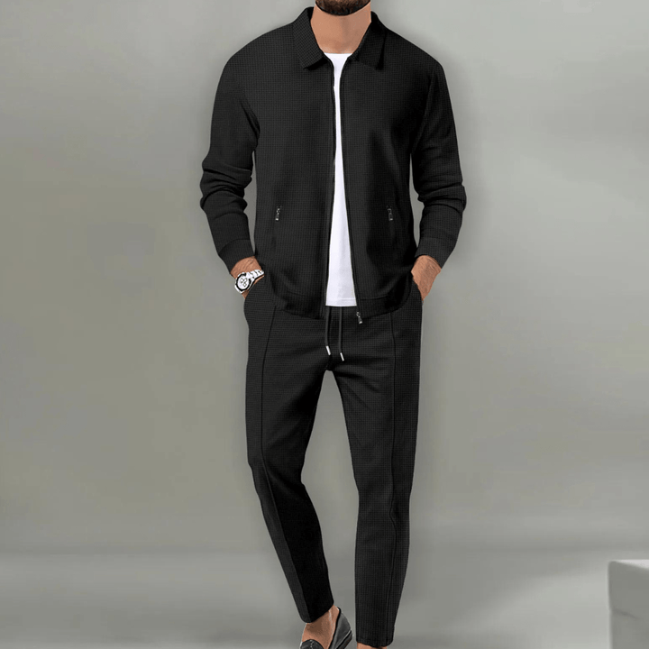 Levoire | Décontracté Ensemble pour hommes Pratique Fermeture éclair Chic et Confortable Noir