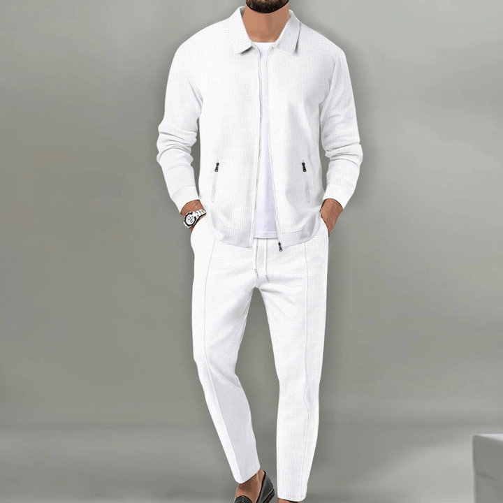 Levoire | Décontracté Ensemble pour hommes Pratique Fermeture éclair Chic et Confortable Blanc