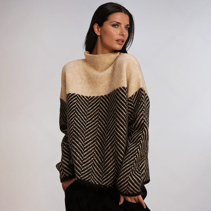 Levoire | Pull À Col Roulé Avec Coupe Élégante Beige