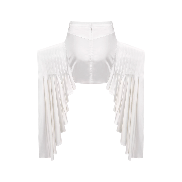 Levoire | Blanc Faux Fleurs Torsadé Crop Top