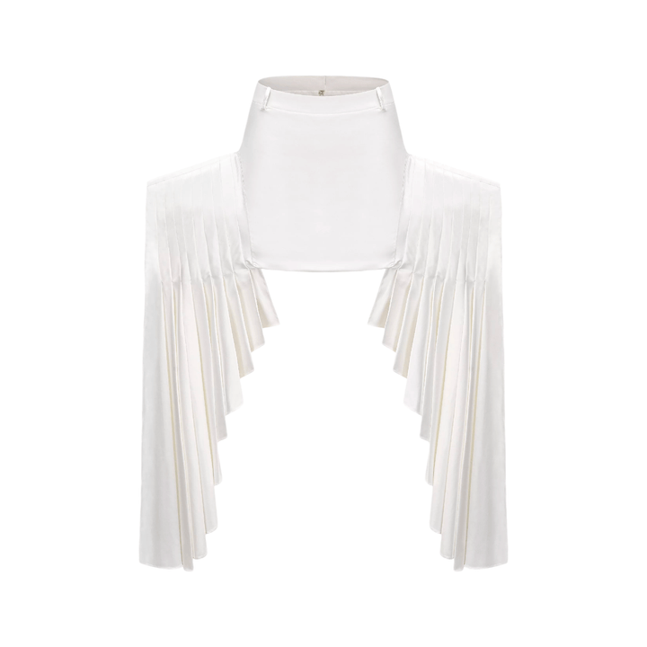 Levoire | Blanc Faux Fleurs Torsadé Crop Top