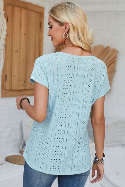 Levoire | Lochkuvio Col Rond T-Shirt À Manches Courtes Retournées