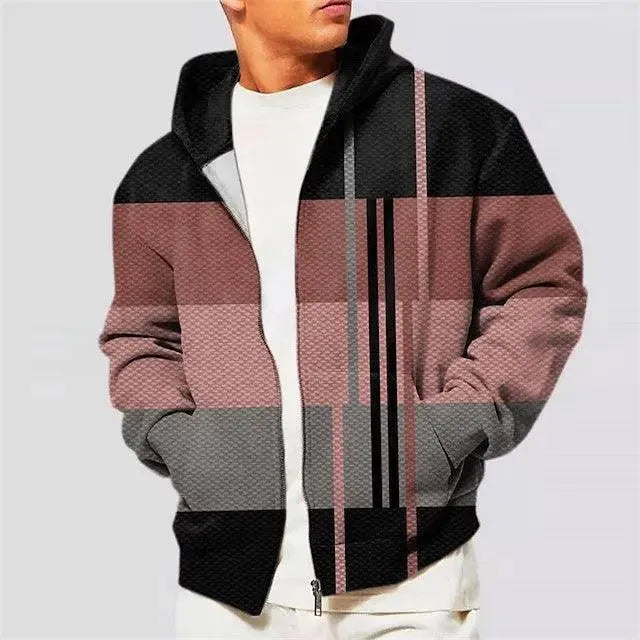 Levoire | Cardigan zippé pour hommes avec impression 3D CLLWY230