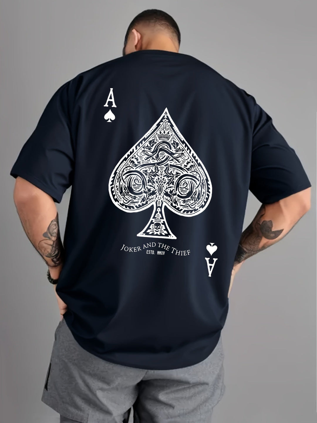 Levoire | Weinlese Ace Of Spades Impression T-Shirt D'Été Merimustav
