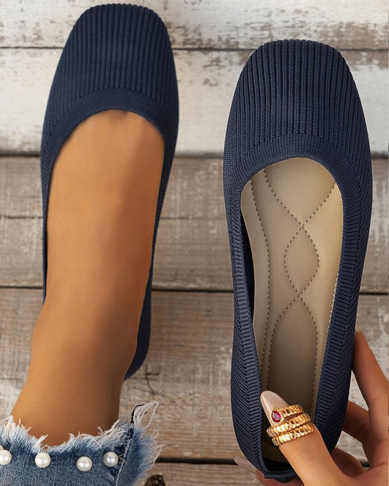 Levoire | Chaussures Plates Respirantes Avec Orteils Ronds Granat