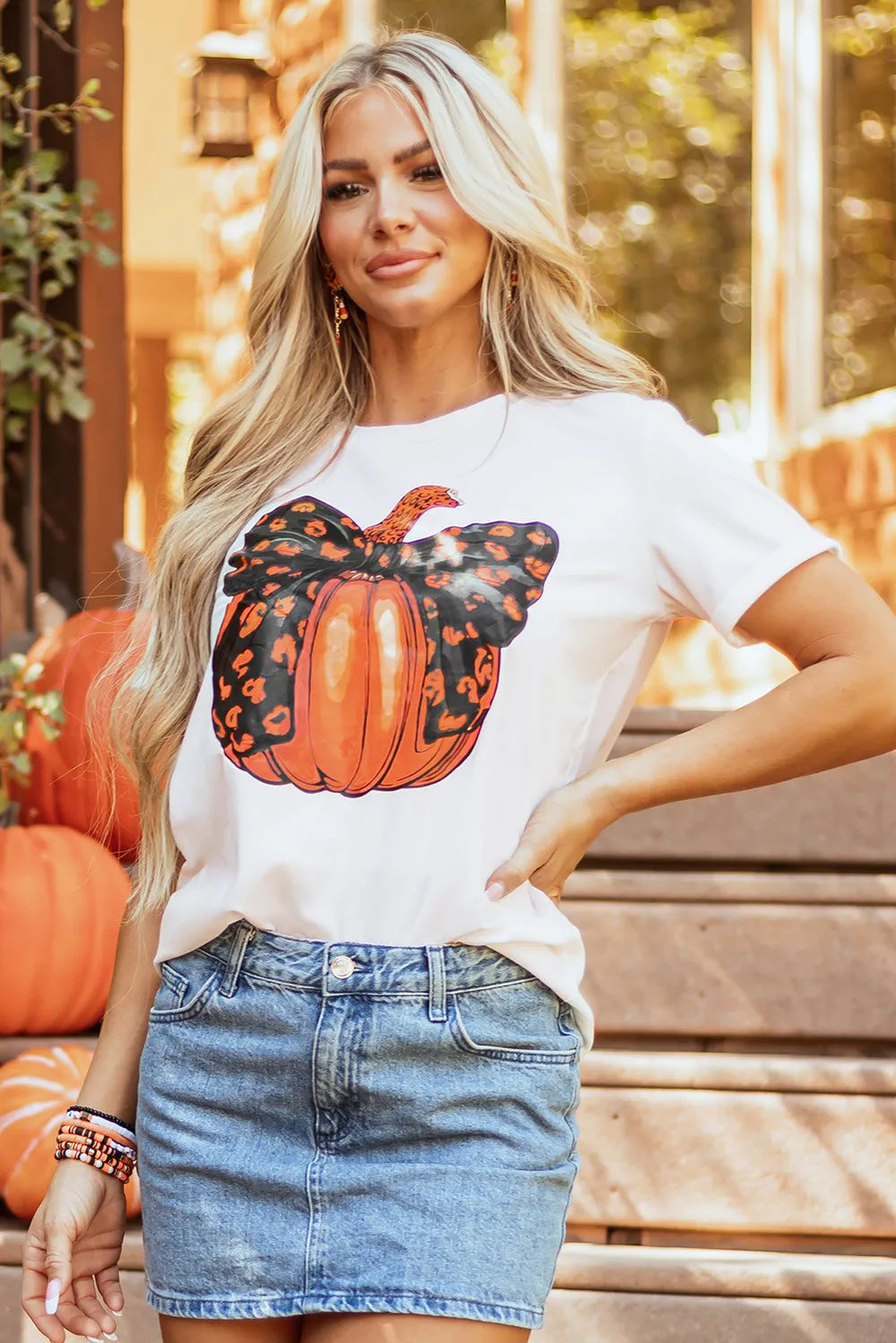 Levoire | Citrouille Col Rond T-shirt à Manches Courtes