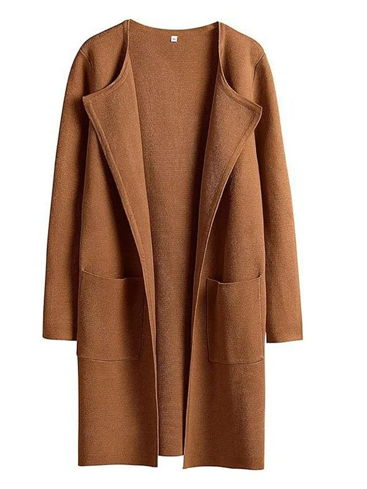 Levoire | Nouveau manteau de mode à revers Brun caramel