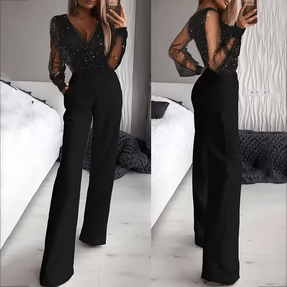 Levoire | Salopette à sequins élégante Ensemble femme noire