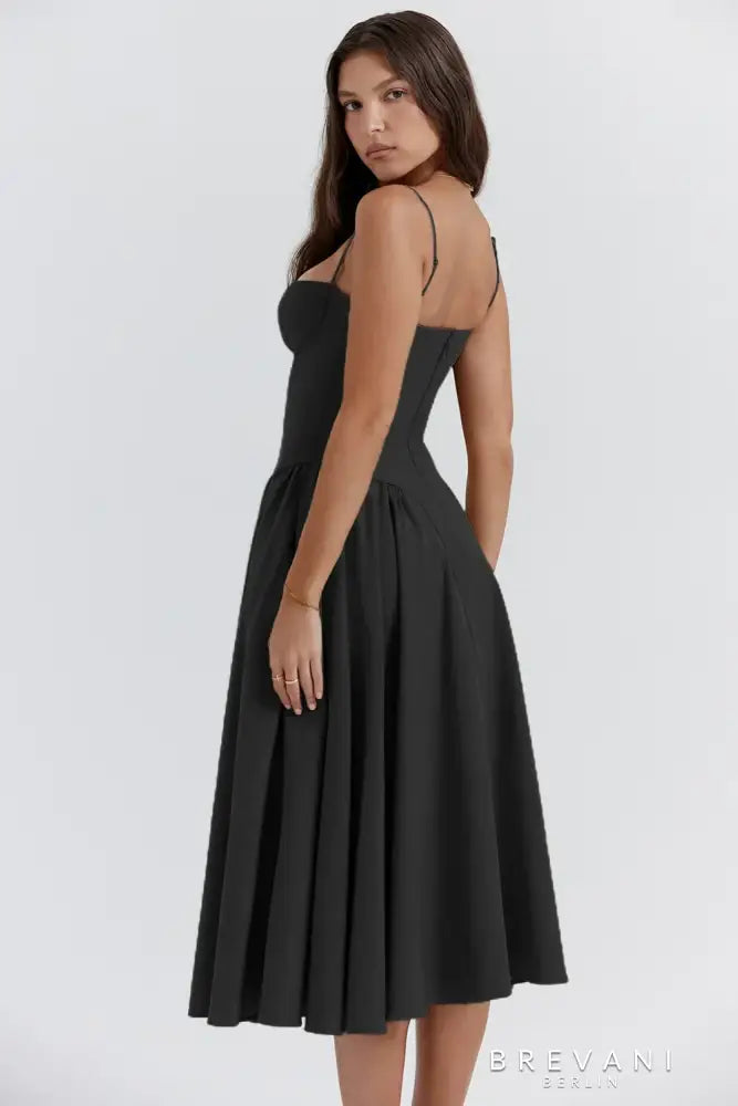 Levoire | Robe Midi Sans Manches Avec Coupe Corset