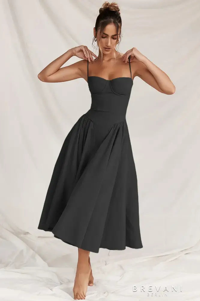 Levoire | Robe Midi Sans Manches Avec Coupe Corset