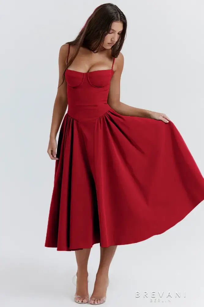 Levoire | Robe Midi Sans Manches Avec Coupe Corset