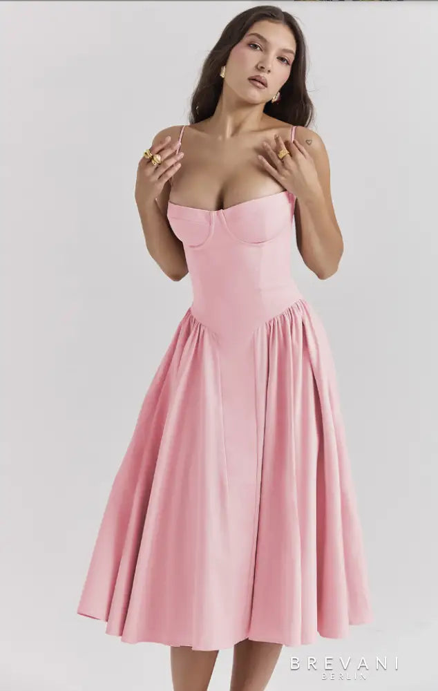 Levoire | Robe Midi Sans Manches Avec Coupe Corset