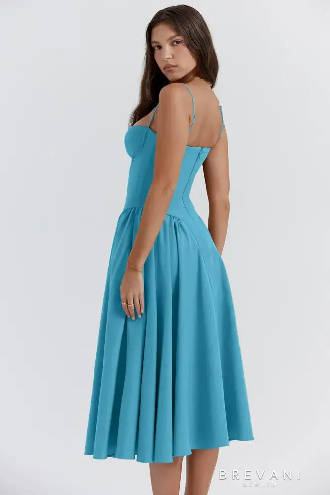 Levoire | Robe Midi Sans Manches Avec Coupe Corset