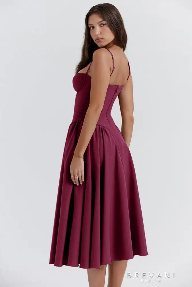 Levoire | Robe Midi Sans Manches Avec Coupe Corset